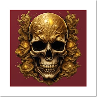 Golden Skull Posters and Art